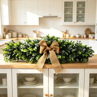 Guirnalda de Vegetación Artificial, Hojas de Boj Artificiales, Decoración Navideña para Bodas, Decoración Rústica para el Hogar, Decoración para Puertas, Centro de Mesa, Venta al por Mayor