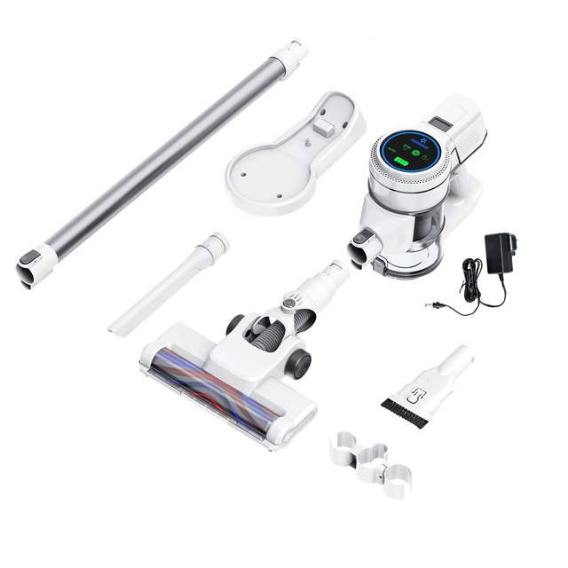 Cordless High Suction Vacuum with LED Digital Display HEPA Filter Multi Attachments for Home Pet Hair Carpet Hardwood Floor