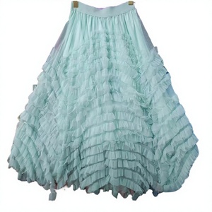 Nouvelle jupe décontractée pour femme, taille haute, à carreaux, droite, respirante, en tissu non tissé imprimé par transfert thermique, 100 % coton, anti-plis - Product Image 3