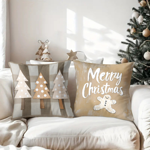 Fundas <span class=keywords><strong>de</strong></span> cojín cuadradas personalizadas con estampado navideño. Acogedor, Bonito, Lindo y Versátil. Para el Hogar, Hospital u Hotel, 100% Poliéster. - Product Image 4