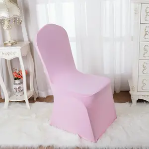 Eingebaute Stuhlhussabdeckung Dekoration Elastischer Spandex-Hochzeitsstuhlschleife meistverkauftes Design hochwertiges lila Spandex-Polyester-Glanz