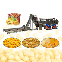 Harga pabrik keripik jagung beras mesin puffing gandum jagung puff mesin produksi makanan ringan line dijual