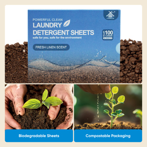 80 feuilles de lessive concentrée économique pour la famille, respectueuses de l'environnement, pour le nettoyage quotidien de la maison - Product Image 2