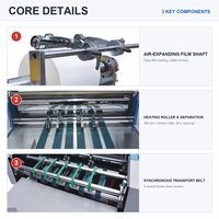Machine de laminage semi-automatique pour films pré-enduites 1000 kg 3300x1200x1400 mm 105-500 g/épaisseur 520 mm largeur 25 m/min vitesse