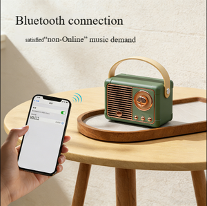 ลำโพงบลูทูธสไตล์วินเทจเรโทรสำหรับโฮมเธียเตอร์ พร้อมระบบชาร์จไร้สายและเสียงสเตอริโอวิดีโอ 3 มิติ วิทยุไร้สาย และดีไซน์แบบพกพา - Product Image 2