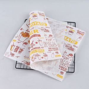 Customized Size Logo Printed Food Grade Biodegradable Burger <b>Greaseproof</b> Sandwich Packaging <b>Paper</b> 100% Wholesome Single Side - Product Image 1