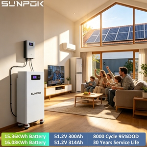 SUNPOK 16kWh 51.2v 300ah 314ah 330ah <b>48v</b> 300ah 320ah Lfp <b>Battery</b> Pack Wall Mounted Lithium <b>Batteries</b> 10000 Cycle - Product Image 2