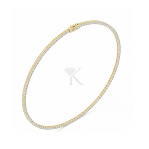 สร้อยคอเทนนิสเพชรธรรมชาติคลาสสิก ชุบเงิน ดีไซน์หรูหรา สง่างาม เหมาะสำหรับเจ้าสาว งานแต่งงาน ครบรอบ ของขวัญสุดพิเศษ - Product Image 1