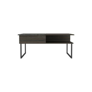 DB Juvve Table basse élévatrice convertible une étagère carbone expresso/onyx finition meubles de salon de style ferme - Product Image 6