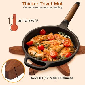 Trivet per alberi in <span class=keywords><strong>legno</strong></span> per piatti caldi-Set di 4 per un facile riporre i supporti caldi-ornamenti multifunzionali - Product Image 2