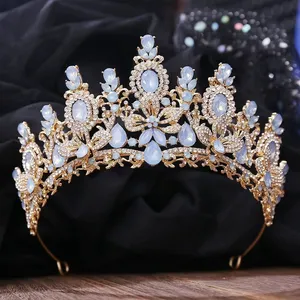 Silver Wedding Crystal Tiaras And Crown For Women Bride Royal Queen Headband Princess Headpieces For Birthday Prom Pageant Party