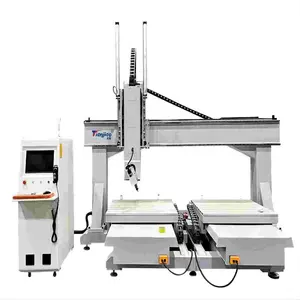 Selling TJ-1212ATC 4 axis 5 axis CNC Router 180 swing degree rotate head for CNC wood chair machine 3d model making