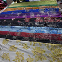 Tissu en dentelle artisanale 100% polyester, Abaya Kaftan, brocart tricoté teint en fil, jacquard écologique pour mariage et jeunes filles
