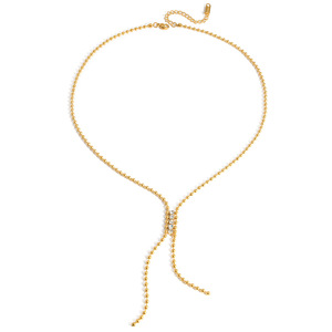 Collier en acier inoxydable avec strass et chaîne en forme de Y pour femme, bijou pour pull automne-hiver - Product Image 5