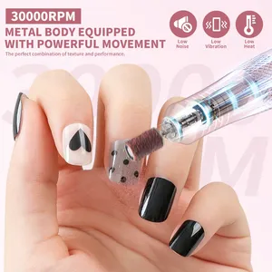 35000RPM Nail Art Drill Rechargeable Electric Nail <b>Grinder</b> with Display Suitable for Manicure Gel Nail Polish Manicure Tools - Product Image 3