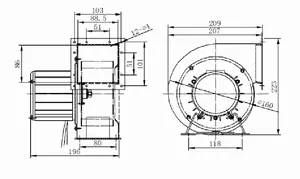 Ventilatori Centrifughi in Alluminio e Plastica 150J5 190V-420V Personalizzazione ODM Garanzia di 1 Anno - Product Image 4