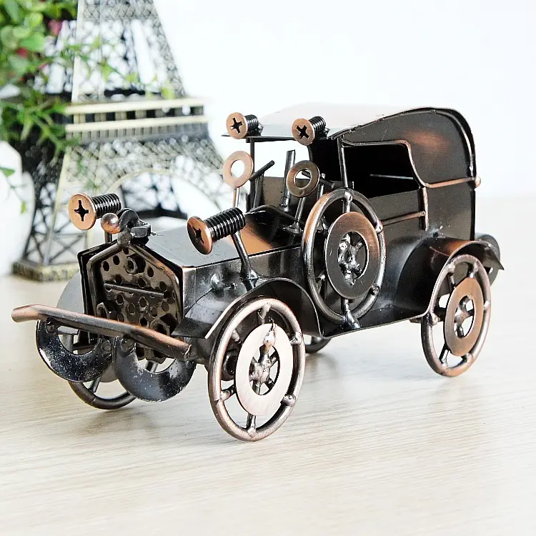 Pasokan Kerajinan Logam Sepeda Motor Antik Model Mobil Klasik