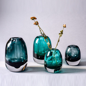 Vase cubique chinois en <span class=keywords><strong>verre</strong></span> bleu et blanc, fabrication chinoise, import - Product Image 2