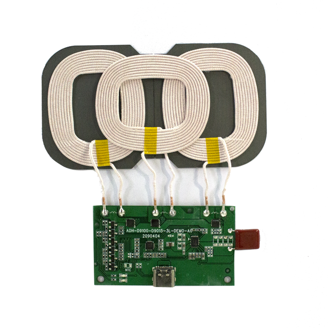 NEWQI 15W 3 Coil Wireless Charging Module Circuit Board with Lamp CE FCC ROHS Certified WPC1.2.4 Standard for iPhone 13