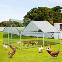 États-Unis en STOCK livraison directe grand métal 3*4M poulailler poulailler lapins Habitat Walkin volaille Cage poule courir maison
