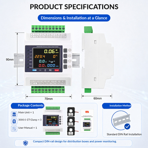 Medidor Fotovoltaico Bidireccional Trifásico de 100-1000A 3*220V con Control Remoto, Riel DIN, WiFi, Medidor Inteligente para el Hogar - Product Image 4