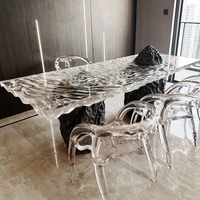 Transparenter Gletscher-Teetisch Büro Neuer Chinesischer Stil Luxuriöser Designer-Kaffeetisch aus Harz Inneneinrichtung