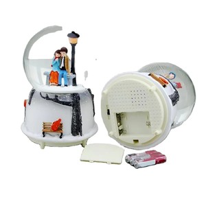 Globo Con Neve Musicale World Travel - Carillon Rotante Con Monumenti E Mongolfiera - Decorazione Da Collezione
