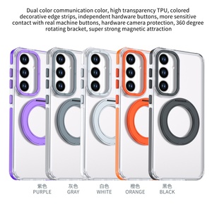 Funda Magnética Transparente para Teléfono Samsung S26 S22 S23 S24 S25 Ultra Plus FE con Protección de 360 Grados, Venta al Por Mayor °   Funda a prueba de golpes con soporte de anillo metálico - Product Image 2