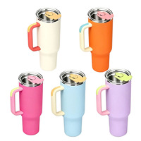 Mug de voyage isotherme en acier inoxydable de 40 oz avec couvercle à clapet, couleurs personnalisées, grande capacité, durable, facile à nettoyer, coloré, pour l'extérieur