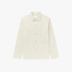 Áo khoác sơ mi denim trắng chất liệu vải dệt vintage phủ lớp, thiết kế mới nhất, may đo theo yêu cầu, nam, tay dài, ba túi, chất liệu denim <span class=keywords><strong>canvas</strong></span> - Product Image 4