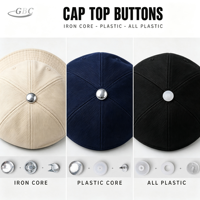 Tersedia Berbagai Model Aksesoris Topi Baseball, Kombinasi Kancing Besi & Aluminium & Plastik Berlapis Kain