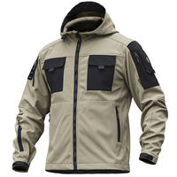 Gran oferta, chaqueta táctica gruesa para hombre, con capucha, impermeable, cálida, al aire libre para senderismo, abrigo de concha para actividades de primavera y otoño