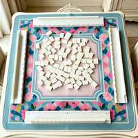Ensemble de Mahjong américain Miss Out of Office, kit de tuiles de Mahjong avec sac de Mahjong, tapis de Mahjong floral, supports de Mahjong, accessoires de Mahjong