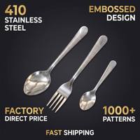 Lot de 6 couverts durables en acier inoxydable – Couteau, fourchette, cuillère – Résistants à la rouille pour la restauration