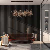 Panneau mural acoustique en fibre de polyester à grille en bois MDF, absorption acoustique, panneau décoratif à lattes pour hôtel, restaurant, salle de conférence