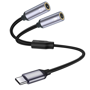 Câble audio répartiteur AUX 3,5 mm en nylon tressé blindé, 2 mâles vers 1 femelle, pour casque audio - Vente en gros - Product Image 5