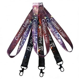 สายคล้องโทรศัพท์มือถือแบบพิมพ์ลายด้วยความร้อน ราคาโรงงาน สำหรับใส่แฟลชไดรฟ์ USB สายคล้องคอไนลอนโพลีเอสเตอร์ พิมพ์โลโก้ได้ตามต้องการ - Product Image 1