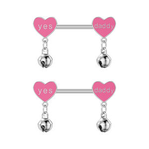 Elegante hipoalergénico de acero inoxidable Rosa pezón <span class=keywords><strong>Piercing</strong></span> joyería corazón <span class=keywords><strong>alas</strong></span> Niplple Barbell pezón anillos cuerpo <span class=keywords><strong>Piercing</strong></span> joyería - Product Image 5