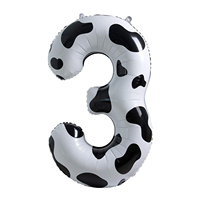 Ballon en feuille d'aluminium numérique imprimé vache de 40 pouces, décorations de fête d'anniversaire, ballon numérique à motif vache pour fournitures d'anniversaire pour enfants
