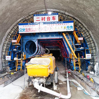 Machinerie professionnelle de coffrage en acier pour tunnels, fabriquée en Chine, pour projets routiers, avec système de contrôle hydraulique, pompe à engrenages, revêtement secondaire, garantie 1 an
