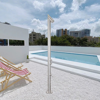 Colonne de douche extérieure en acier inoxydable pour jardin et piscine, durable et résistante aux intempéries pour votre expérience en plein air