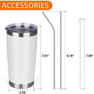 WeVi Vente en gros de gobelets isothermes en acier inoxydable de 20 oz, gobelets à café de voyage bon marché en argent, gobelets imprimés avec poignée - Product Image 2