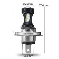 Phares LED H4 pour voiture, moto, camion, bateau, tracteur, remorque, éclairage de travail tout-terrain, SMD 3030, 18 LED, projecteur