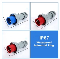 Prise industrielle fixe inversée IP67 3, 4 ou 5 broches 220V/415V 63A, prise femelle industrielle à montage sur panneau 3P/4P/5P