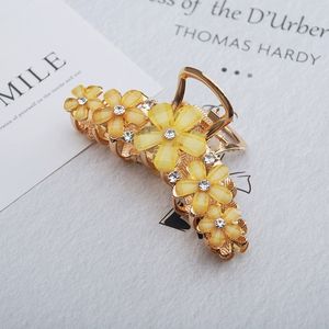 Оптовые металлические заколки-крабики для волос с цветочным узором и стразами в гавайском стиле для женщин - Product Image 4