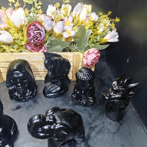 Cabezas de Dragón de Obsidiana Negra Talladas, Cristales Naturales de Alta Calidad, Artesanías de Calaveras Curativas, Regalos para el Hogar, Precio al por Mayor - Product Image 3
