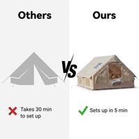 Tente de glamping gonflable personnalisée avec fenêtre panoramique, cabane pneumatique portable imperméable pour 4-5 personnes, idéale pour la plage et le camping familial