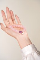 Bracelet Minimaliste en Cristal de Fraise, Bracelet en Quartz, Bracelet en Pierre Naturelle