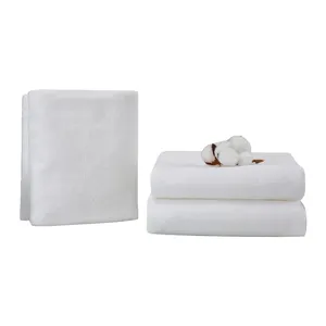 Hete Verkoop Luxe Spa Badhanddoeken 100% Katoenen Witte Sets Voor Hotelvoorzieningen Wegwerp En Bedrukbaar Logo