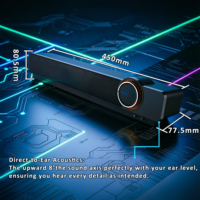 Soundbar 5.3 6W RMS Stereo Dual Speaker Pencahayaan RGB Home Theater Bertenaga USB Bass Reflex